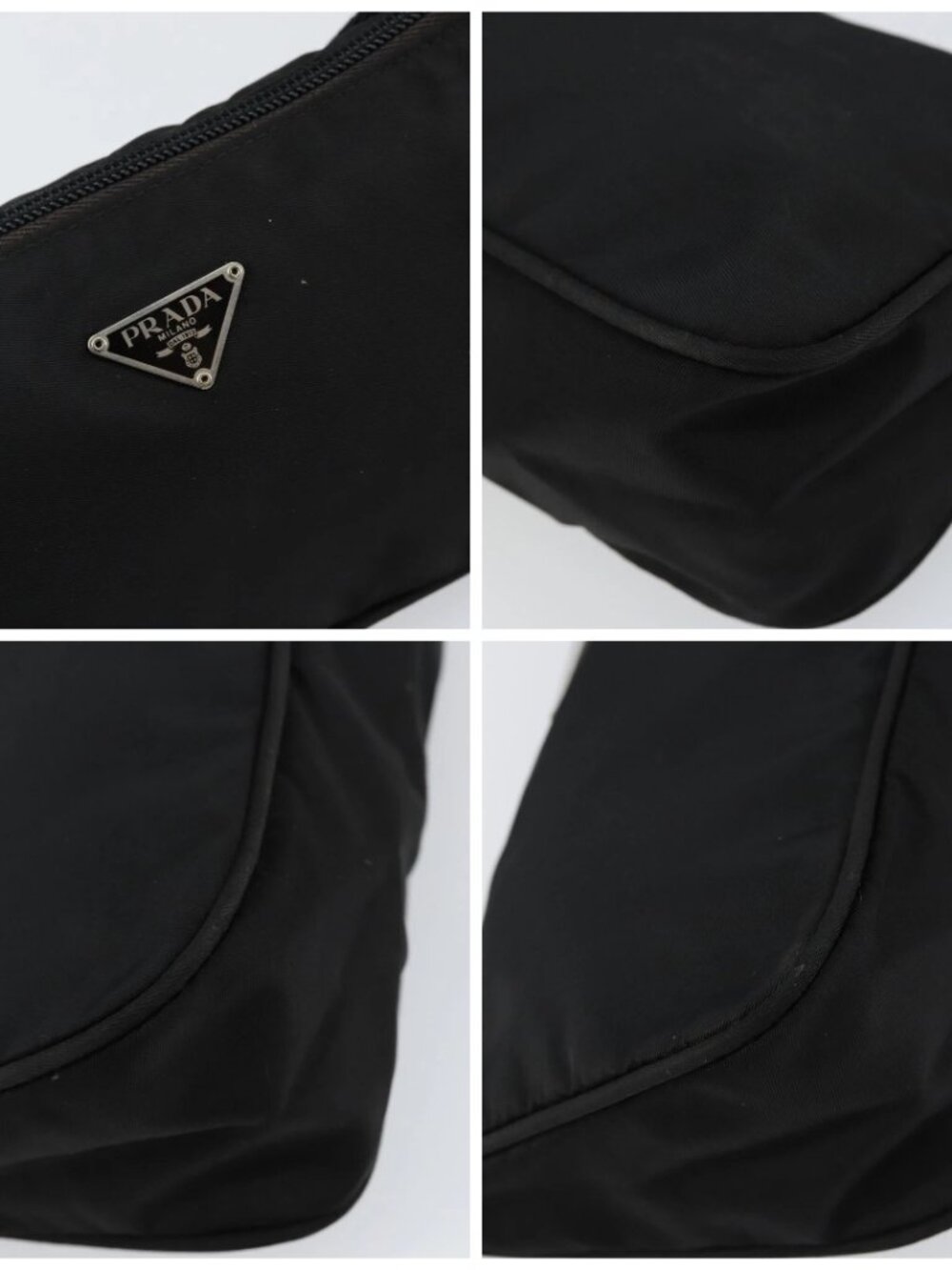 PRADA Accessory Pouch Nylon Black Silver Auth - Picture 11 of 15